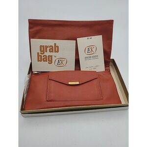 Enger Kress Vintage Wallet Grab Bag Orange Autumn Rust‎ New Original Box Leather